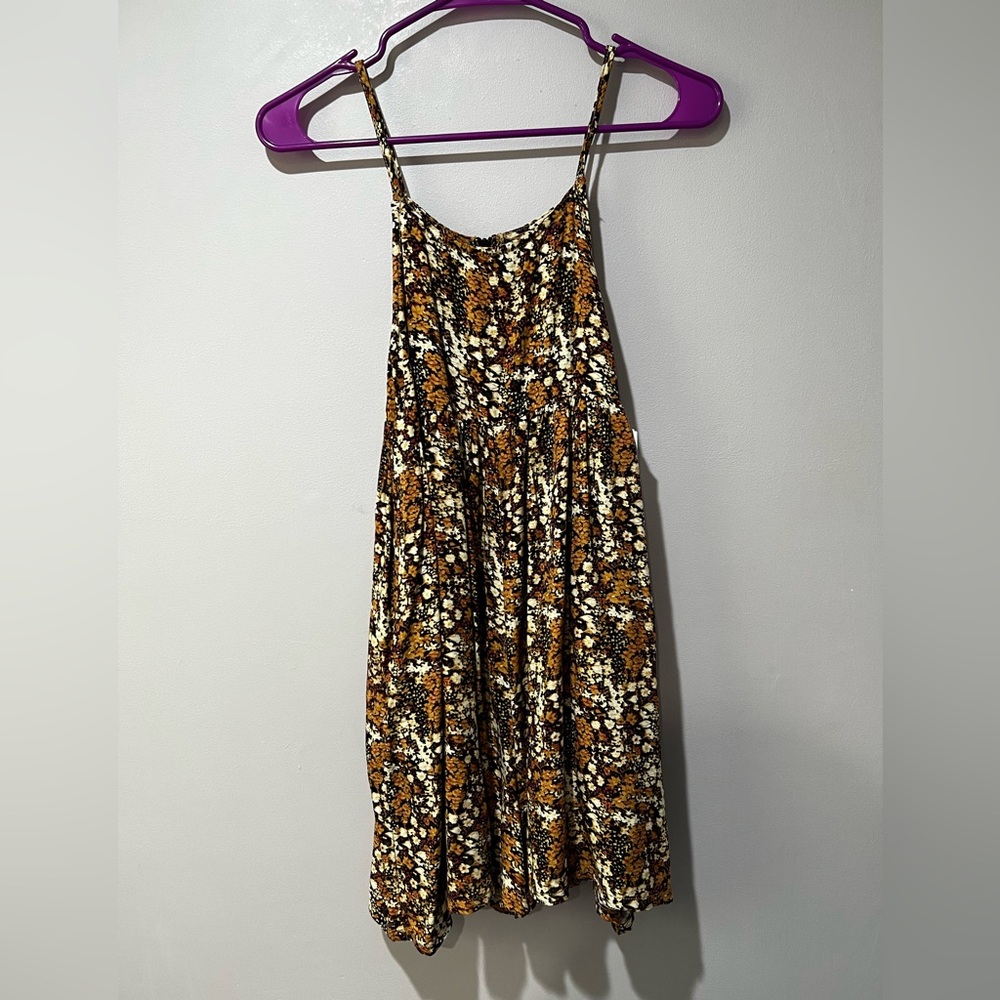 Treasure & Bond Girls Size 16 Brown floral shorts romper pockets Zipper back